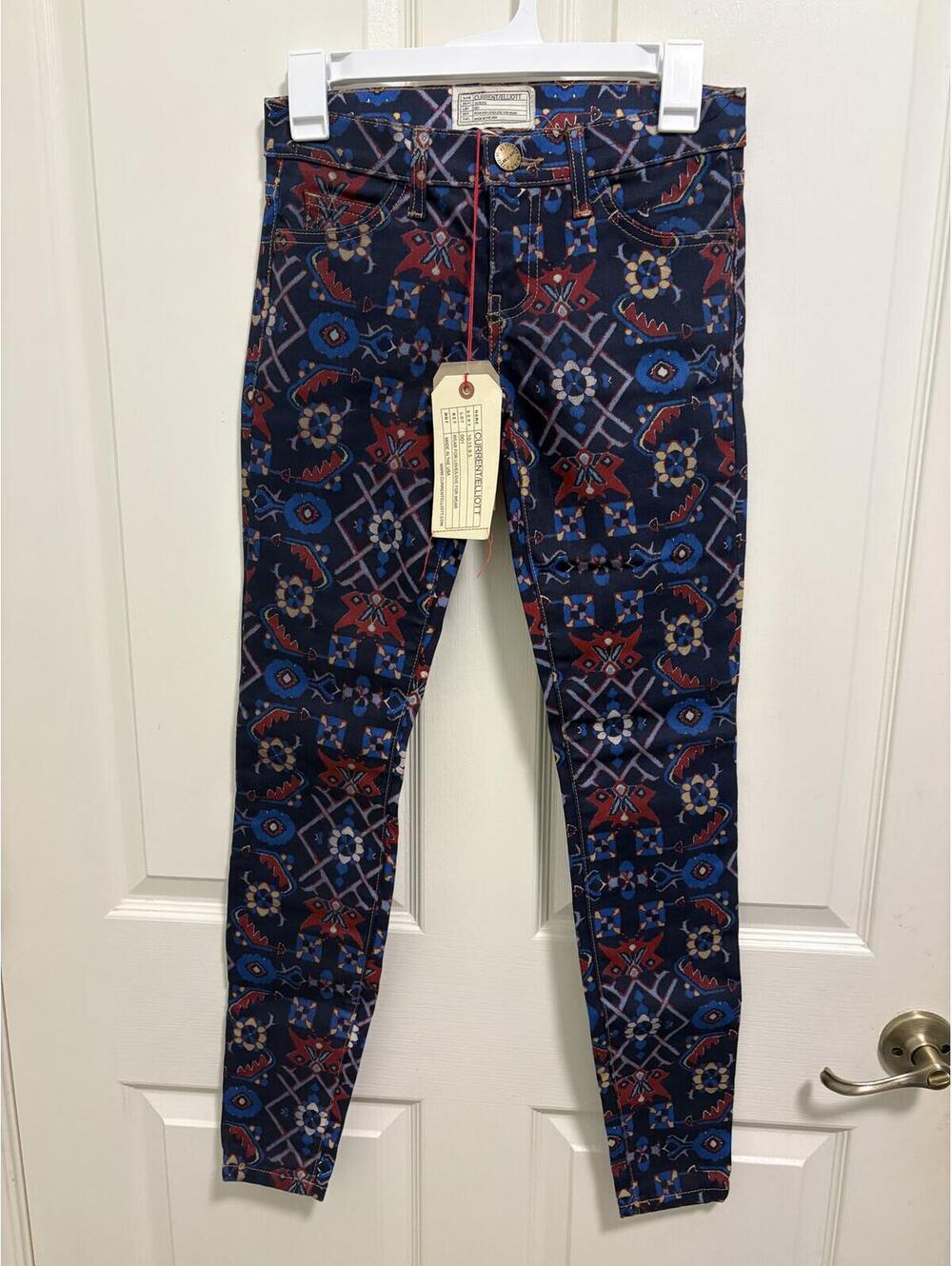 Current/Elliott Printed Skinny Jeans Size 24 NWT
